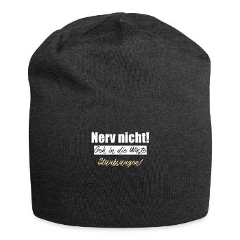 Nerv nicht geh in die Wüste Staubsaugen - Jersey-Beanie - Anthrazit - Vorne