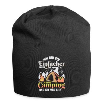 Camping Bier Camper Herren Wohnwagen - Jersey-Beanie - Schwarz - Vorne