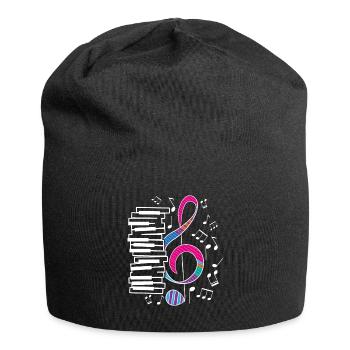 Pianist Piano Geschenk Musik Tastatur - Jersey-Beanie - Schwarz - Vorne