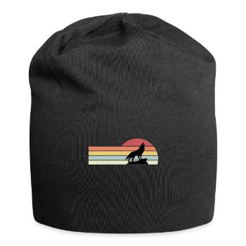 Wolf Rudel Tier Wölfe - Jersey-Beanie - Schwarz - Vorne