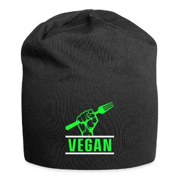 Vegetarisch Veganismus Tierrechte Veggie - Jersey-Beanie - Schwarz - Vorne