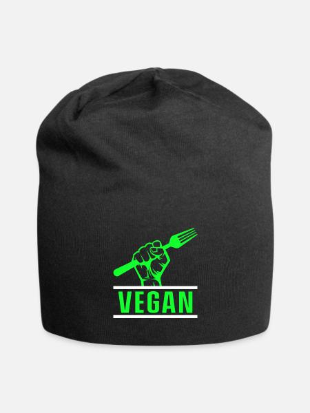 Vegetarian Vegan Veganism Animal Rights Veggie - Jersey Beanie - black
