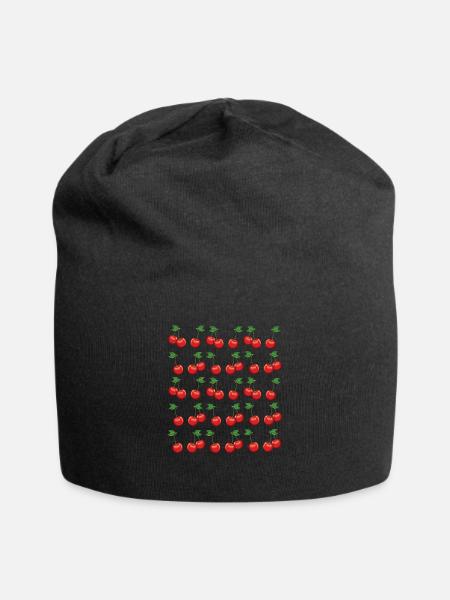 Kirschen - Jersey-Beanie - Schwarz