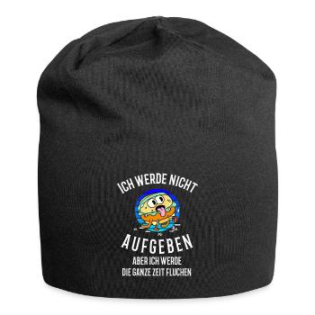 Ich werde nicht aufgeben - Jersey-Beanie - Schwarz - Vorne