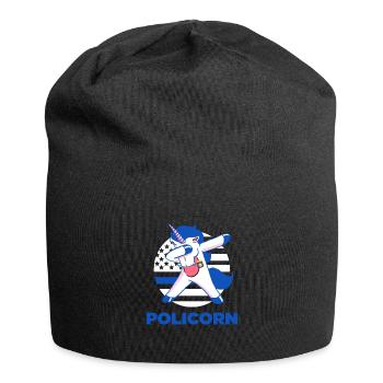 Policorn Unicorn Police Officer Policeman Gift - Jersey Beanie - black - Front