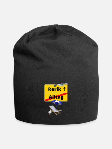 Rerik-Ortsschild Alltag Rerik Urlaub - Jersey-Beanie - Schwarz