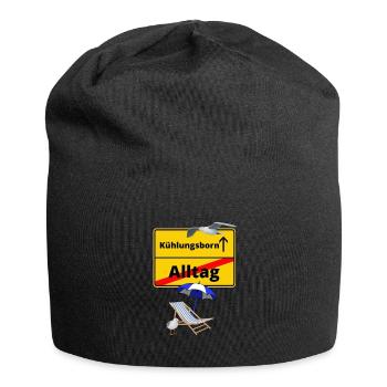 Kühlungsborn-Ortsschild Alltag Kühlungsborn - Jersey-Beanie - Schwarz - Vorne