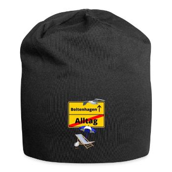 Boltenhagen-Ortsschild Alltag Boltenhagen - Urlaub - Jersey-Beanie - Schwarz - Vorne