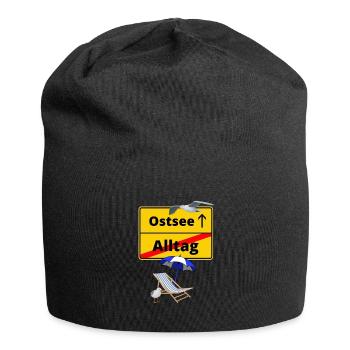 Ostsee-Ortsschild Alltag Ostsee - Urlaub - Jersey-Beanie - Schwarz - Vorne