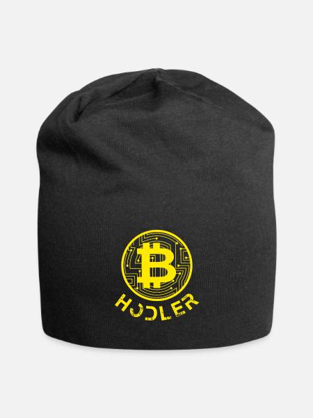 Bitcoin Hodler Crypto BTC Kryptowährung Geschenk - Jersey-Beanie - Schwarz