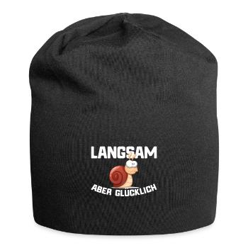 Marathon Lustiger Spruch Jogger Läufer - Jersey-Beanie - Schwarz - Vorne