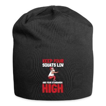 Squat Squatting Powerlifting Bodybuilding - Jersey Beanie - black - Front