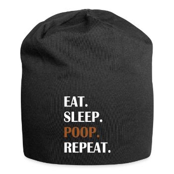Eat Sleep Poop Repeat - Jersey-Beanie - Schwarz - Vorne