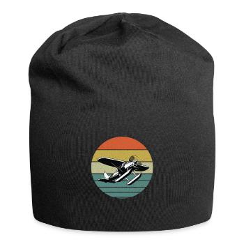 Flugzeug - Jersey-Beanie - Schwarz - Vorne