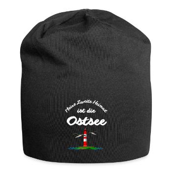 Ostsee-Meine Zweite Heimat ist die Ostsee - Jersey-Beanie - Schwarz - Vorne