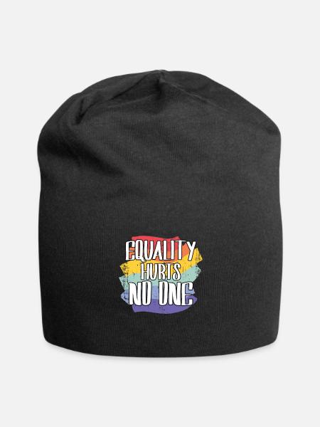 LGBT Pride Gay Equality Hurts No One - Jersey Beanie - black