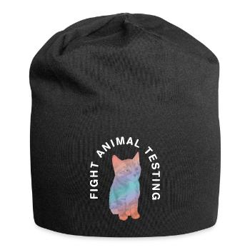 Fight animal testing I Tierversuche - Jersey-Beanie - Schwarz - Vorne