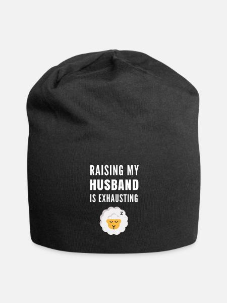 Funny Couple - Husband Raising - Jersey Beanie - black