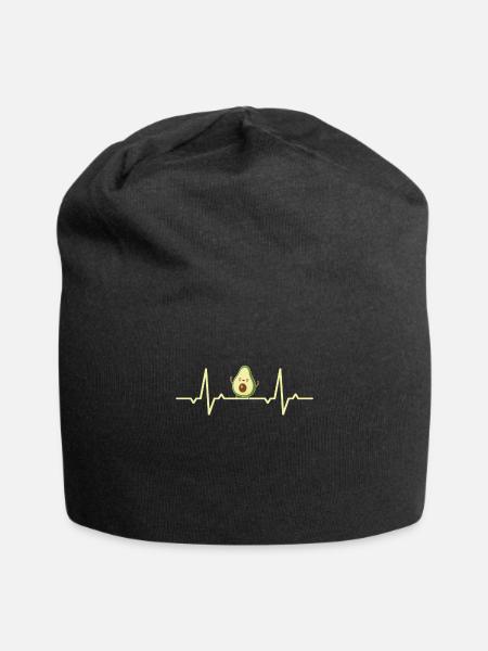 Avocado heartbeat - Jersey-Beanie - Schwarz