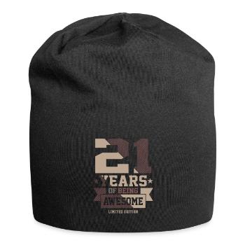 21 Jahre tolle Geschenkideen zum 21. Geburtstag - Jersey-Beanie - Schwarz - Vorne