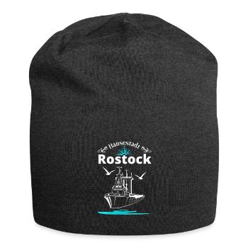 Rostock Hansestadt Anker Schiff & Möwen - Jersey-Beanie - Anthrazit - Vorne