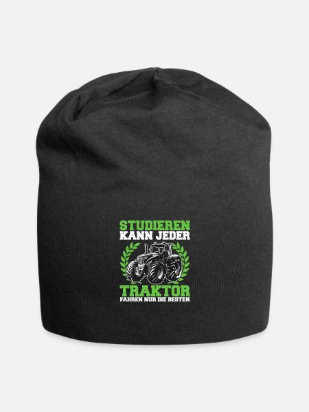 Studieren kann jeder Traktor Trecker fahren Spruch - Jersey-Beanie - Schwarz