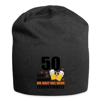 50 Geburtstag 50. Jubiläum 50 Ehrentag Bier Humor - Jersey-Beanie - Schwarz - Vorne