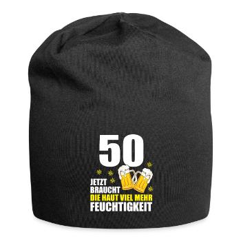 50 Geburtstag 50. Jubiläum 50 Ehrentag Bier Humor - Jersey-Beanie - Schwarz - Vorne