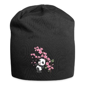 Panda Cherry Blossom Cherry Blossom Japanese Pandas - Jersey Beanie - black - Front
