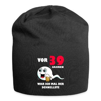39. Geburtstag lustig 39.Ehrentag 39. Jubiläum - Jersey-Beanie - Schwarz - Vorne
