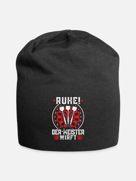 Dart - Ruhe der Meister wirft Sprüche Dartspieler - Jersey-Beanie - Schwarz