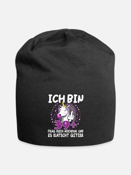 40. Geburtstag Einhorn 40 Jahre 40. Jubiläum Fun - Jersey-Beanie - Schwarz