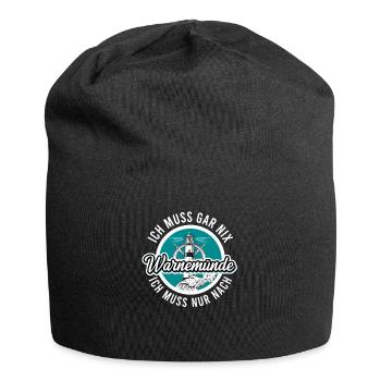 Warnemünde - Jersey-Beanie - Schwarz - Vorne