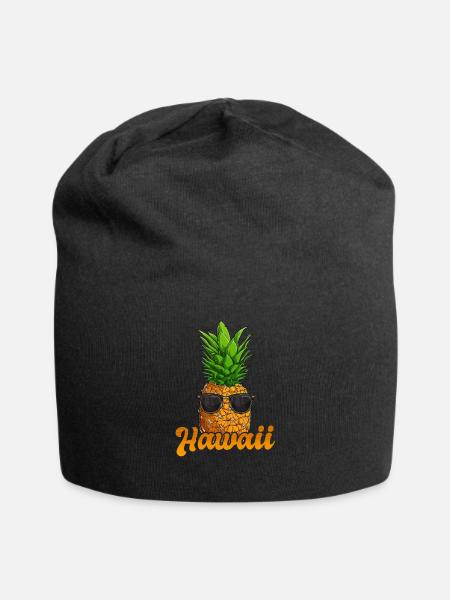 Hawaii Hawaiian Ananas Sonnenbrille retro vintage - Jersey-Beanie - Schwarz