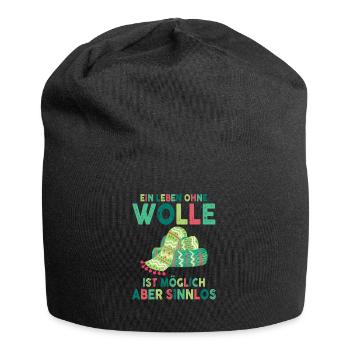 Ein Leben Ohne Wolle Ist Möglich Aber Sinnlos - Jersey-Beanie - Schwarz - Vorne