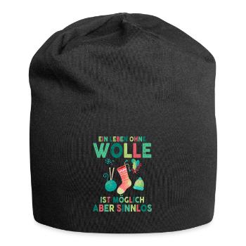 Ein Leben Ohne Wolle Ist Möglich Aber Sinnlos - Jersey-Beanie - Schwarz - Vorne