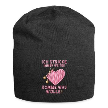 Ich Stricke Immer Weiter Komme Was Wolle - Jersey-Beanie - Anthrazit - Vorne
