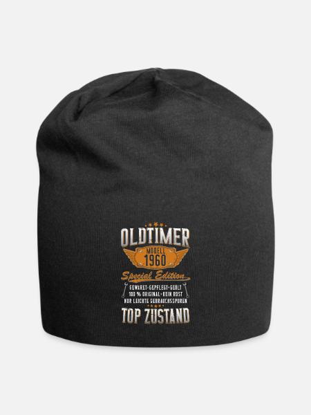 Oldtimer Baujahr 1960 Geboren Jahrgang Geburtstag - Jersey-Beanie - Schwarz