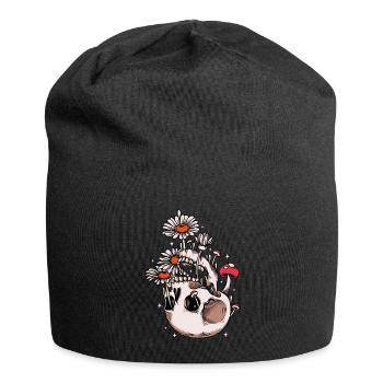 Collectionneur de champignons Skull Morel Mycologue Porcini - Bonnet en jersey - noir - Devant