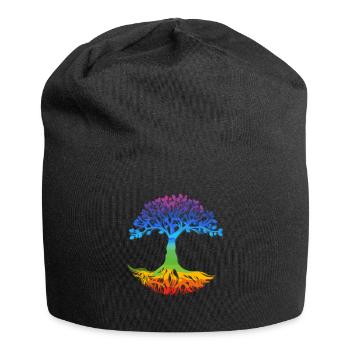 Tree Yggdrasil Viking Celtic Norse Life Symbol - Jersey Beanie - black - Front