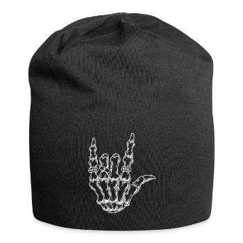 Rock & Roll Skeleton Guitar Music Lover - Jersey Beanie - black - Front