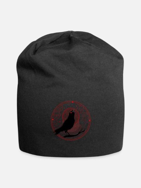 Beautiful Black Crow Raven Bird Watch. Birds Silho - Jersey-Beanie - Schwarz