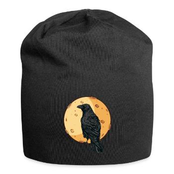 Beautiful Black Crow Raven Bird Watch. Birds Silho - Jersey Beanie - black - Front