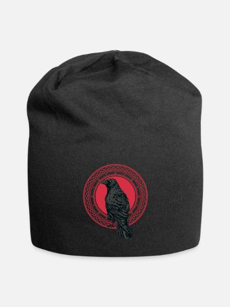 Beautiful Black Crow Raven Bird Watch. Birds Silho - Jersey-Beanie - Schwarz