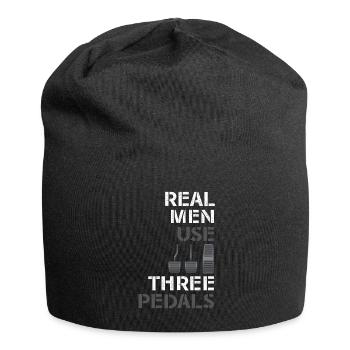 Les vrais hommes utilisent trois pédales - Bonnet en jersey - noir - Devant