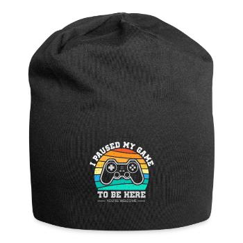 I Paused My Game To Be Here - Jersey Beanie - black - Front