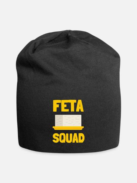 Feta Greek Feta Cheese Lover And Greek Foodlover - Jersey-Beanie - Schwarz
