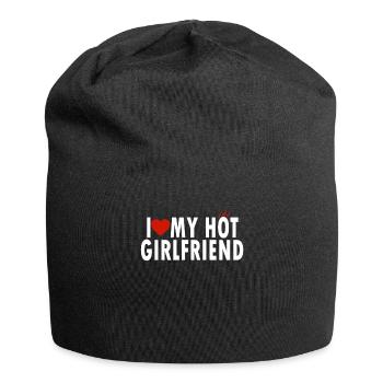 I Love My Hot Girlfriend Shirt I Heart My GF - Jersey-Beanie - Schwarz - Vorne
