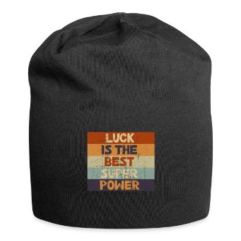 Luck is The Best Superpowers Secretly Hoping Super - Jersey Beanie - black - Front