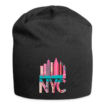 New York Skyline Heartbeat Statue de la Liberté - Bonnet en jersey - noir - Devant